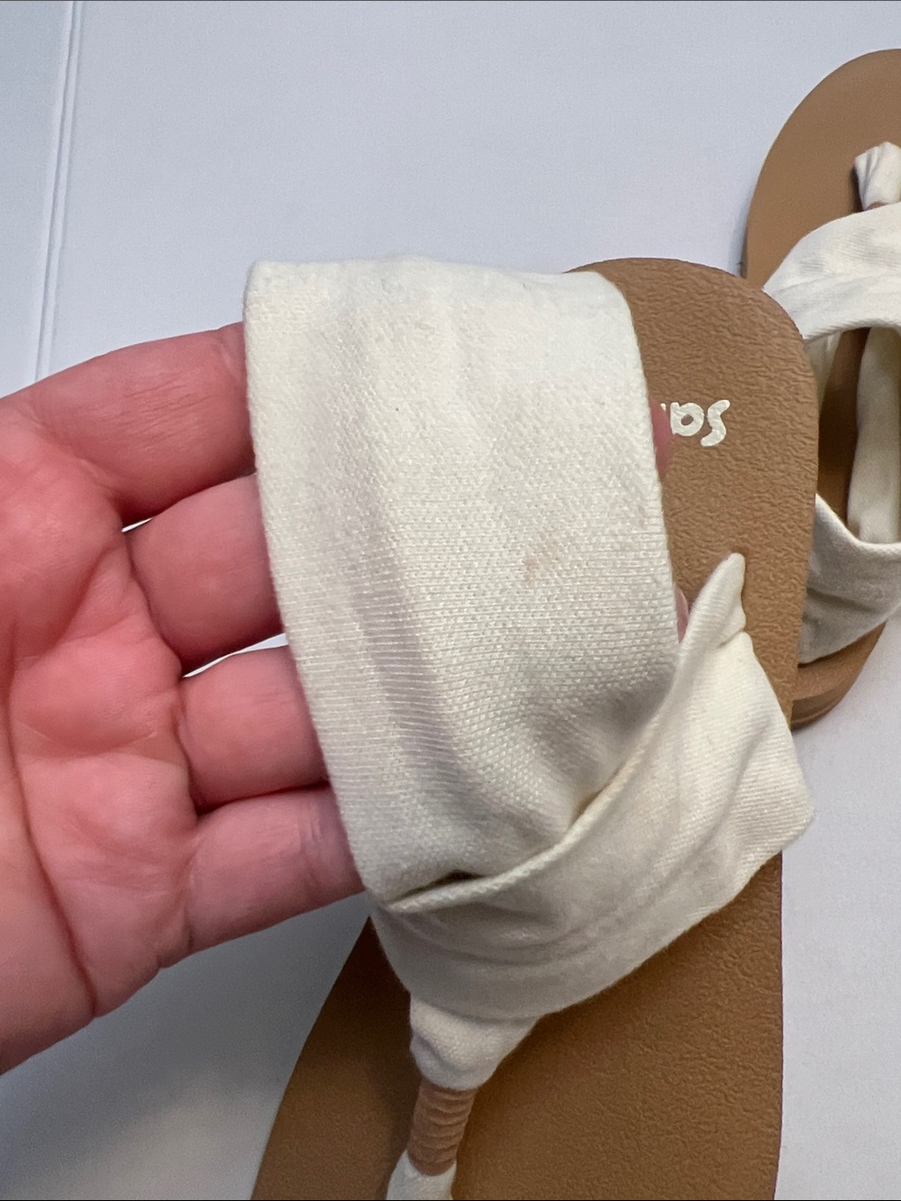 SANUK YOGA SLING SANDALS SIZE 7 TAN & CREAM - Picture 7 of 13